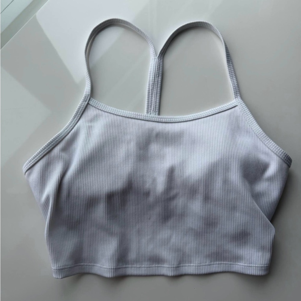 ALO Yoga White Ribbed Bra